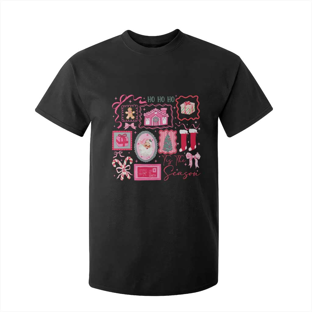 Pink Christmas T Shirt For Kid Old Xmas Vintage Pink Santa Claus TS10 Black Print Your Wear