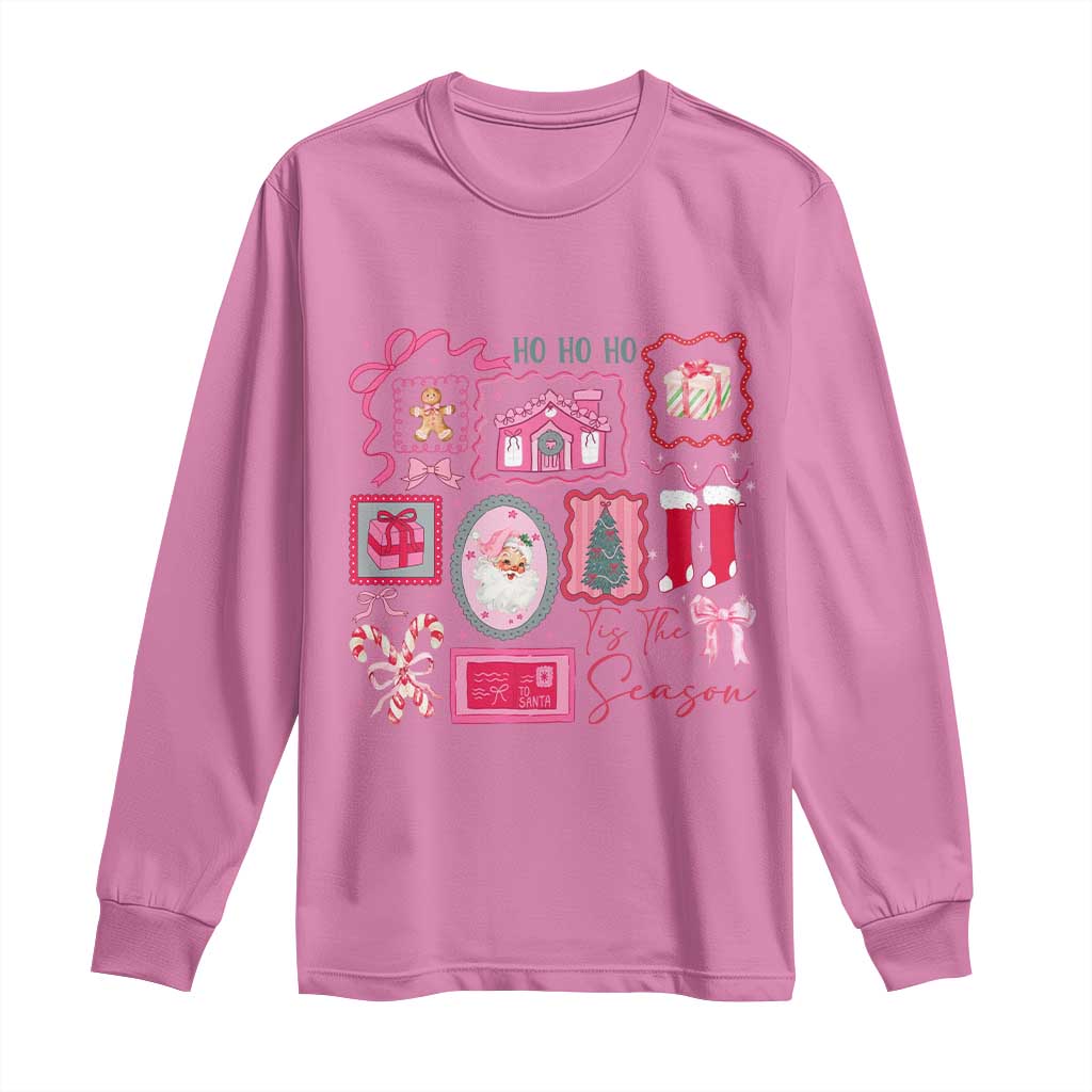 Pink Christmas Long Sleeve Shirt Old Xmas Vintage Pink Santa Claus TS10 Azalea Print Your Wear