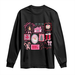 Pink Christmas Long Sleeve Shirt Old Xmas Vintage Pink Santa Claus TS10 Black Print Your Wear