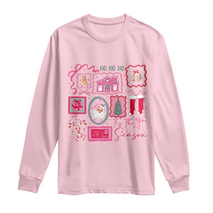 Pink Christmas Long Sleeve Shirt Old Xmas Vintage Pink Santa Claus TS10 Light Pink Print Your Wear