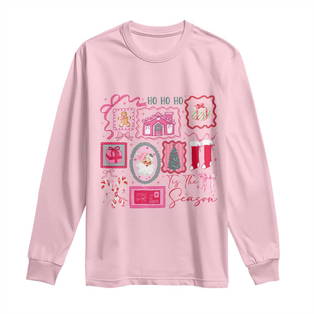 Pink Christmas Long Sleeve Shirt Old Xmas Vintage Pink Santa Claus TS10 Light Pink Print Your Wear