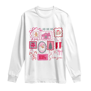 Pink Christmas Long Sleeve Shirt Old Xmas Vintage Pink Santa Claus TS10 White Print Your Wear