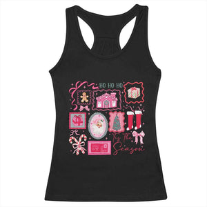 Pink Christmas Racerback Tank Top Old Xmas Vintage Pink Santa Claus TS10 Black Print Your Wear