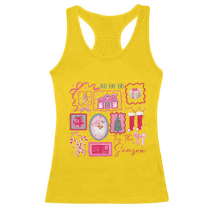 Pink Christmas Racerback Tank Top Old Xmas Vintage Pink Santa Claus TS10 Daisy Print Your Wear