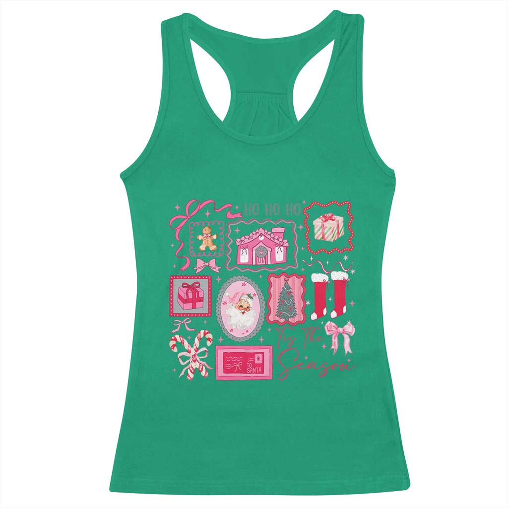 Pink Christmas Racerback Tank Top Old Xmas Vintage Pink Santa Claus TS10 Irish Green Print Your Wear