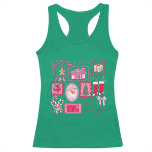 Pink Christmas Racerback Tank Top Old Xmas Vintage Pink Santa Claus TS10 Irish Green Print Your Wear