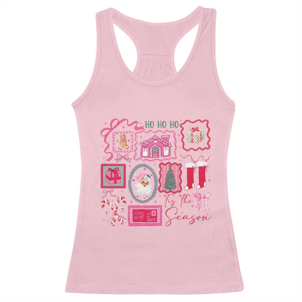 Pink Christmas Racerback Tank Top Old Xmas Vintage Pink Santa Claus TS10 Light Pink Print Your Wear