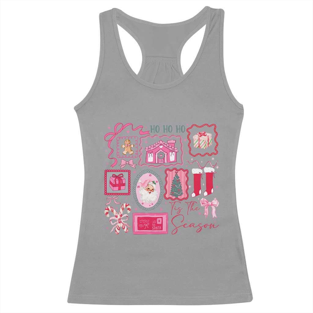 Pink Christmas Racerback Tank Top Old Xmas Vintage Pink Santa Claus TS10 Sport Gray Print Your Wear