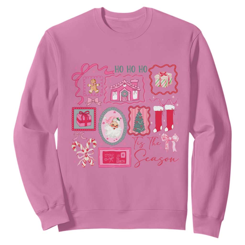 Pink Christmas Sweatshirt Old Xmas Vintage Pink Santa Claus TS10 Azalea Print Your Wear