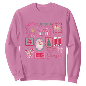 Pink Christmas Sweatshirt Old Xmas Vintage Pink Santa Claus TS10 Azalea Print Your Wear
