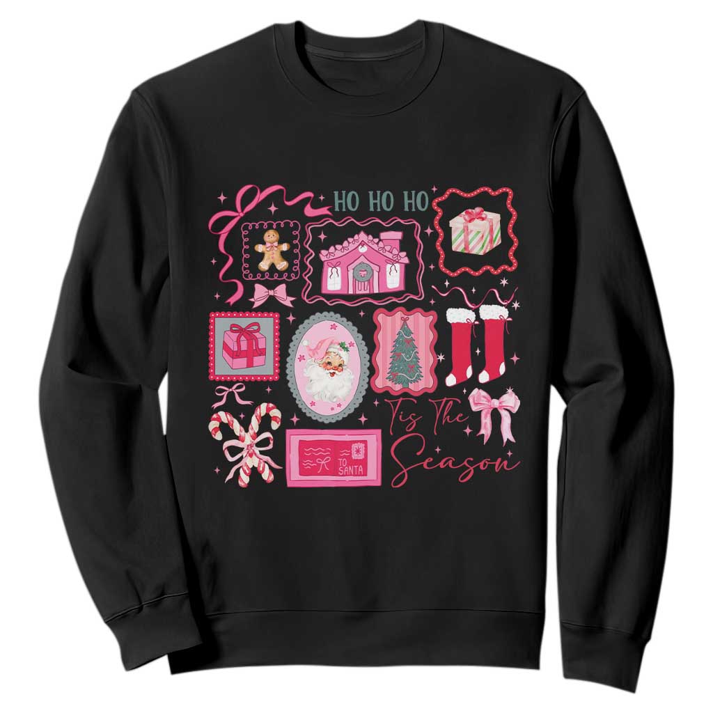 Pink Christmas Sweatshirt Old Xmas Vintage Pink Santa Claus TS10 Black Print Your Wear