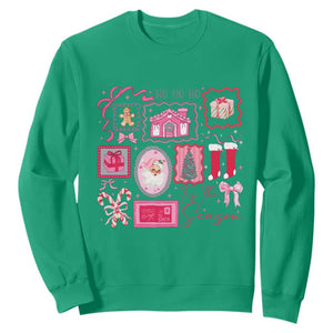 Pink Christmas Sweatshirt Old Xmas Vintage Pink Santa Claus TS10 Irish Green Print Your Wear