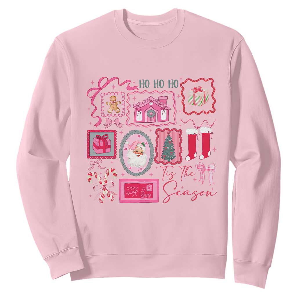 Pink Christmas Sweatshirt Old Xmas Vintage Pink Santa Claus TS10 Light Pink Print Your Wear