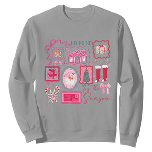 Pink Christmas Sweatshirt Old Xmas Vintage Pink Santa Claus TS10 Sport Gray Print Your Wear