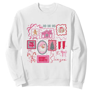 Pink Christmas Sweatshirt Old Xmas Vintage Pink Santa Claus TS10 White Print Your Wear