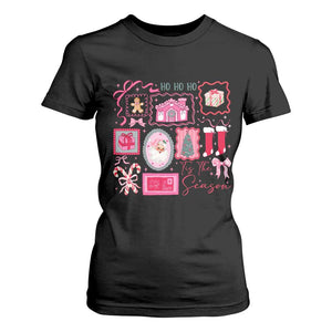 Pink Christmas T Shirt For Women Old Xmas Vintage Pink Santa Claus TS10 Black Print Your Wear
