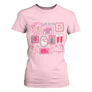 Pink Christmas T Shirt For Women Old Xmas Vintage Pink Santa Claus TS10 Light Pink Print Your Wear