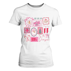 Pink Christmas T Shirt For Women Old Xmas Vintage Pink Santa Claus TS10 White Print Your Wear