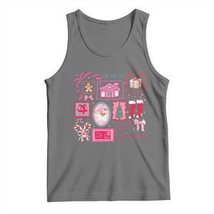 Pink Christmas Tank Top Old Xmas Vintage Pink Santa Claus TS10 Black Heather Print Your Wear