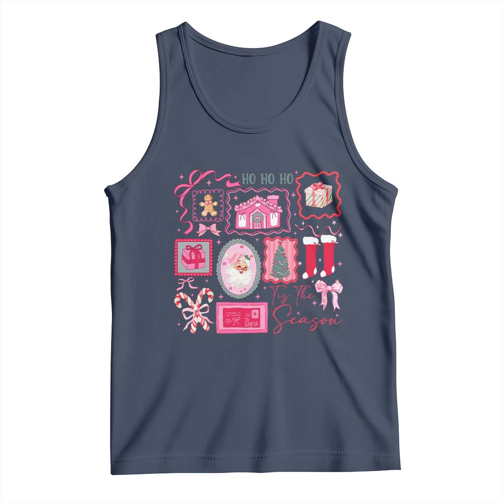 Pink Christmas Tank Top Old Xmas Vintage Pink Santa Claus TS10 Navy Print Your Wear