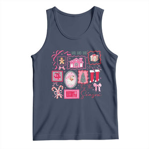 Pink Christmas Tank Top Old Xmas Vintage Pink Santa Claus TS10 Navy Print Your Wear