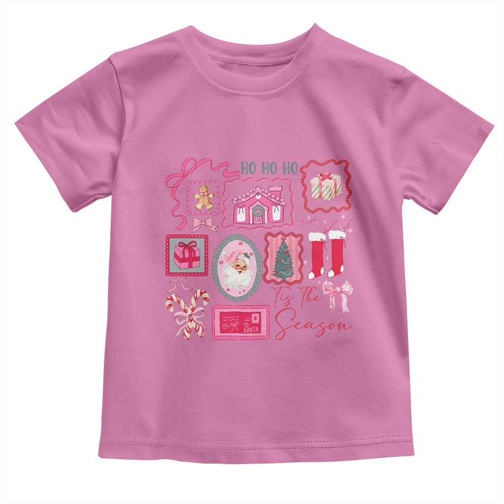 Pink Christmas Toddler T Shirt Old Xmas Vintage Pink Santa Claus TS10 Azalea Print Your Wear