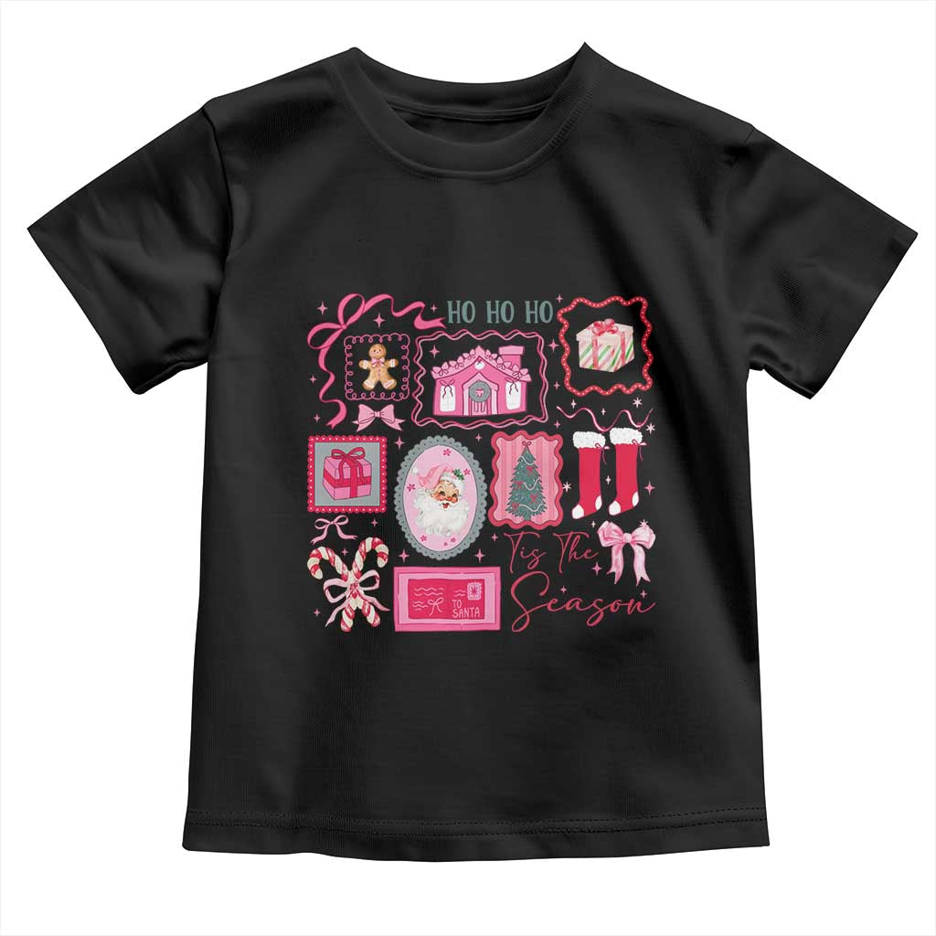 Pink Christmas Toddler T Shirt Old Xmas Vintage Pink Santa Claus TS10 Black Print Your Wear