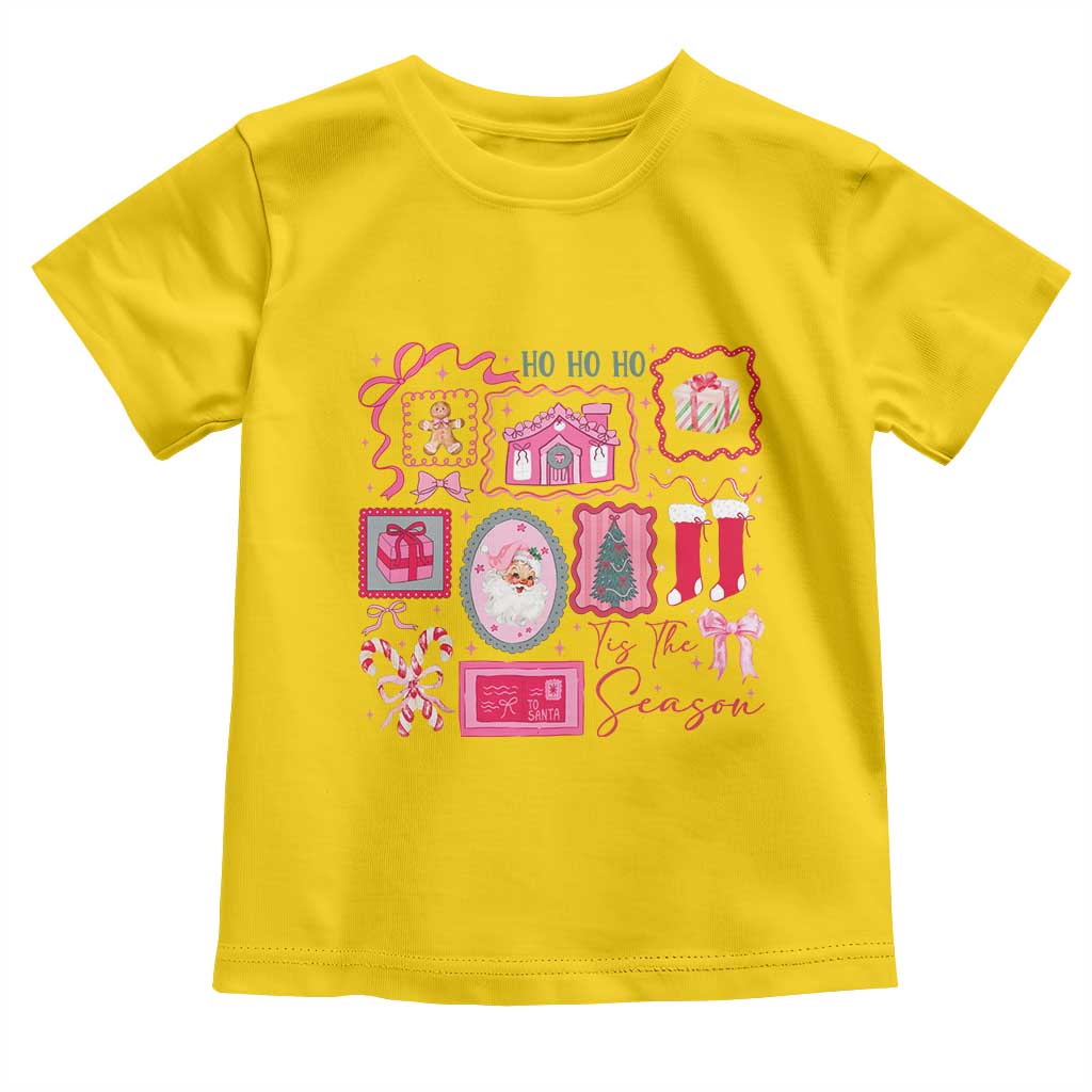 Pink Christmas Toddler T Shirt Old Xmas Vintage Pink Santa Claus TS10 Daisy Print Your Wear