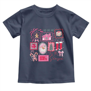 Pink Christmas Toddler T Shirt Old Xmas Vintage Pink Santa Claus TS10 Navy Print Your Wear