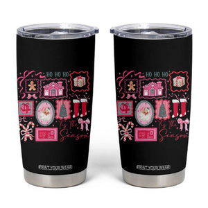 Pink Christmas Tumbler Cup Old Xmas Vintage Pink Santa Claus TS10 Black Print Your Wear