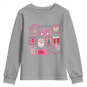 Pink Christmas Youth Sweatshirt Old Xmas Vintage Pink Santa Claus TS10 Sport Gray Print Your Wear