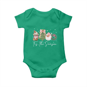 Christmas Tis The Season Baby Onesie Cute Winter Old Xmas Vintage Pink Santa Claus TS10 Irish Green Print Your Wear