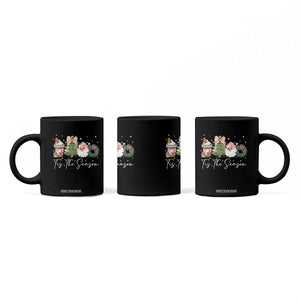 Christmas Tis The Season Coffee Mug Cute Winter Old Xmas Vintage Pink Santa Claus TS10 Print Your Wear