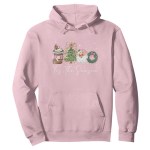 Christmas Tis The Season Hoodie Cute Winter Old Xmas Vintage Pink Santa Claus TS10 Light Pink Print Your Wear