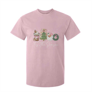 Christmas Tis The Season T Shirt For Kid Cute Winter Old Xmas Vintage Pink Santa Claus TS10 Light Pink Print Your Wear