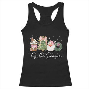 Christmas Tis The Season Racerback Tank Top Cute Winter Old Xmas Vintage Pink Santa Claus TS10 Black Print Your Wear