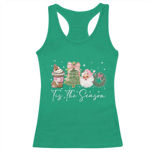 Christmas Tis The Season Racerback Tank Top Cute Winter Old Xmas Vintage Pink Santa Claus TS10 Irish Green Print Your Wear