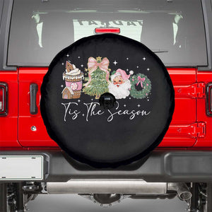 Christmas Tis The Season Spare Tire Cover Cute Winter Old Xmas Vintage Pink Santa Claus TS10 Black Print Your Wear