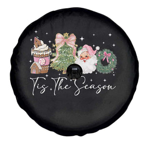 Christmas Tis The Season Spare Tire Cover Cute Winter Old Xmas Vintage Pink Santa Claus TS10 Print Your Wear