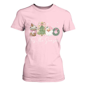 Christmas Tis The Season T Shirt For Women Cute Winter Old Xmas Vintage Pink Santa Claus TS10 Light Pink Print Your Wear