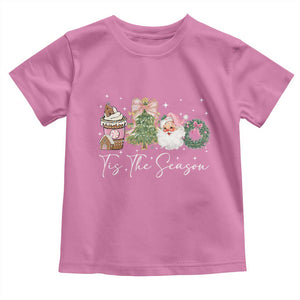 Christmas Tis The Season Toddler T Shirt Cute Winter Old Xmas Vintage Pink Santa Claus TS10 Azalea Print Your Wear