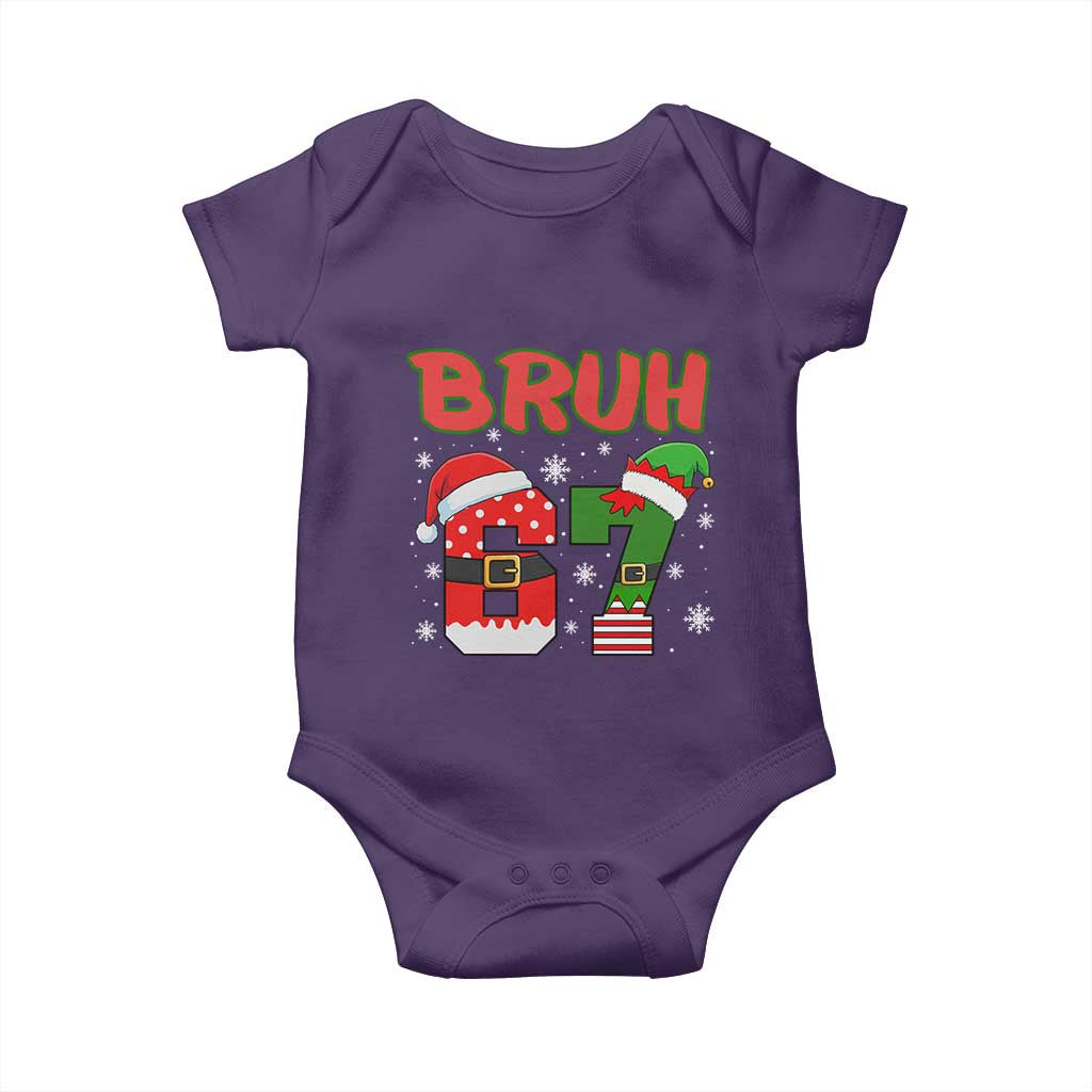67 Christmas Baby Onesie Six Seven Bruh Funny Boys Kids Meme Pajamas Gen Alpha Slang TS10 Purple Print Your Wear