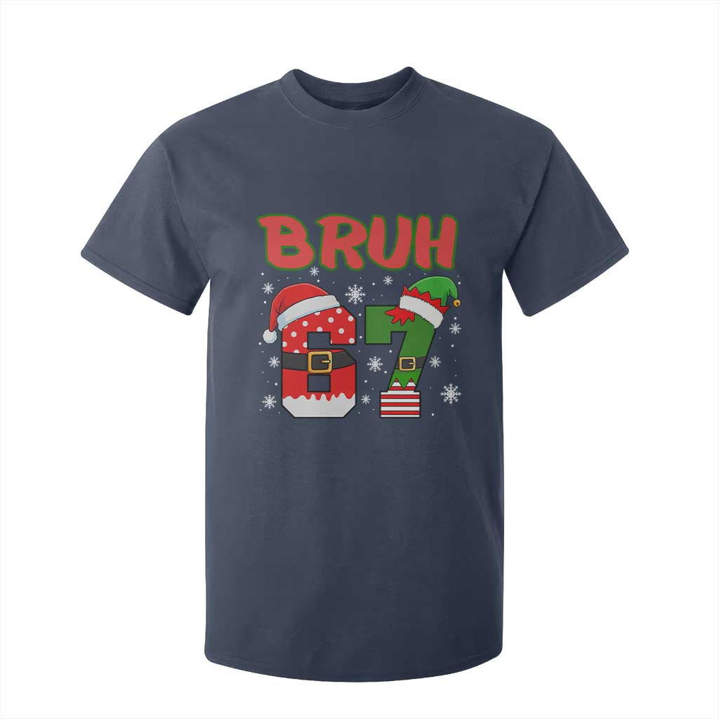 67 Christmas T Shirt For Kid Six Seven Bruh Funny Boys Kids Meme Pajamas Gen Alpha Slang TS10 Navy Print Your Wear