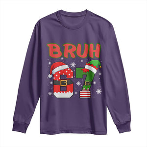 67 Christmas Long Sleeve Shirt Six Seven Bruh Funny Boys Kids Meme Pajamas Gen Alpha Slang TS10 Purple Print Your Wear