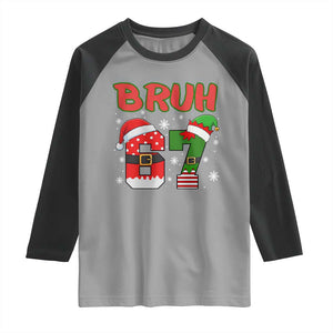 67 Christmas Raglan Shirt Six Seven Bruh Funny Boys Kids Meme Pajamas Gen Alpha Slang TS10 Sport Gray Black Print Your Wear
