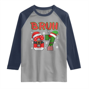 67 Christmas Raglan Shirt Six Seven Bruh Funny Boys Kids Meme Pajamas Gen Alpha Slang TS10 Sport Gray Navy Print Your Wear