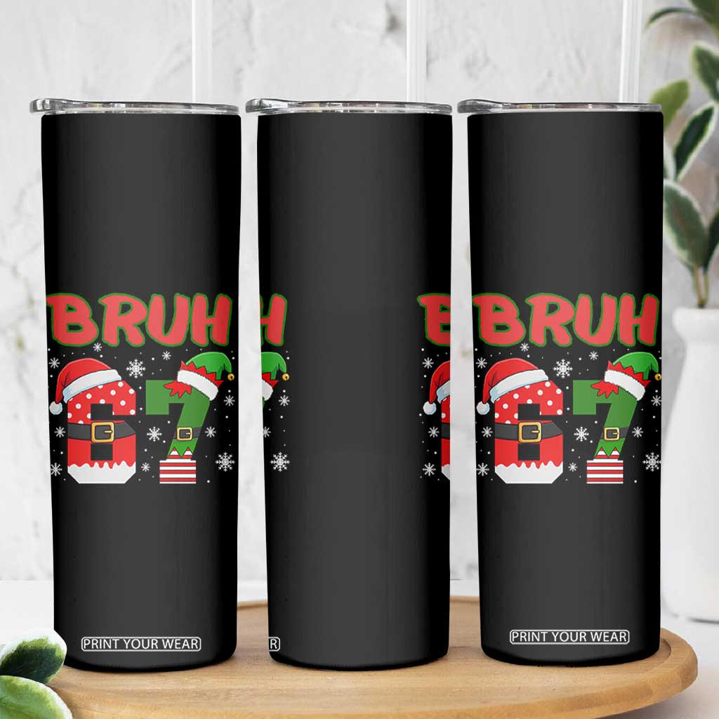 67 Christmas Skinny Tumbler Six Seven Bruh Funny Boys Kids Meme Pajamas Gen Alpha Slang TS10 Print Your Wear