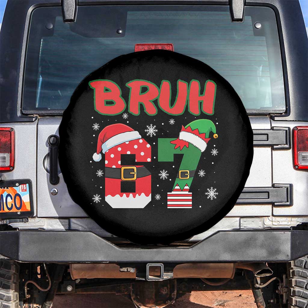 67 Christmas Spare Tire Cover Six Seven Bruh Funny Boys Kids Meme Pajamas Gen Alpha Slang TS10 No hole Black Print Your Wear