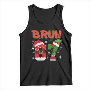 67 Christmas Tank Top Six Seven Bruh Funny Boys Kids Meme Pajamas Gen Alpha Slang TS10 Black Print Your Wear