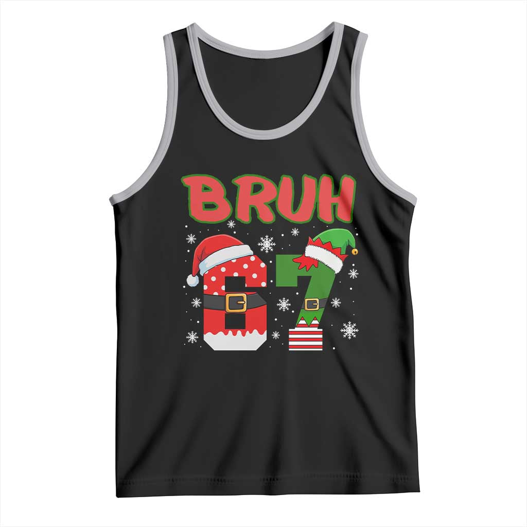 67 Christmas Tank Top Six Seven Bruh Funny Boys Kids Meme Pajamas Gen Alpha Slang TS10 Black Athletic Heather Print Your Wear
